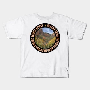 Apache Trail Historic Road National Forest Scenic Byway circle Kids T-Shirt